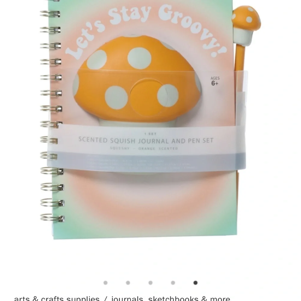 3D Mushroom Journal & Pen Set, 6in x 8.3in, NWT